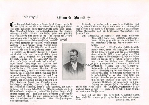 Eduard gams necrologio - gams,
